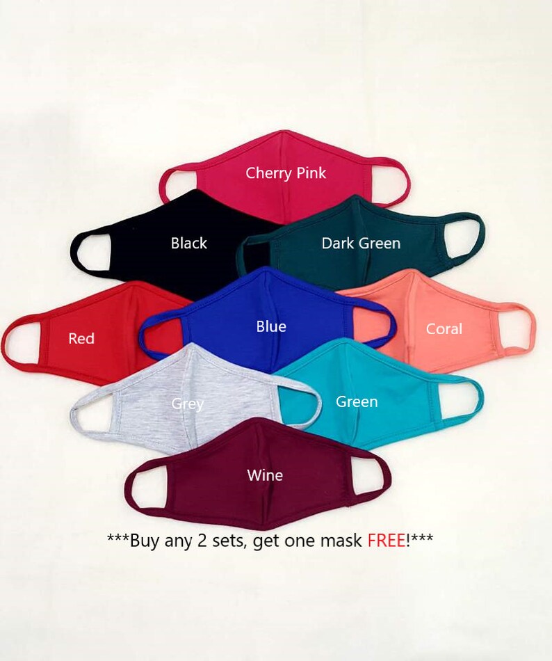 3 Masks/set Youth/adult one Size Face Masks / Doublelayer Etsy