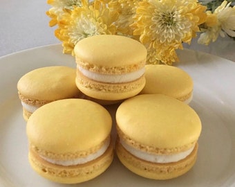 French macaron/ 1 dozen/ 12 macarons/ lemon flavored