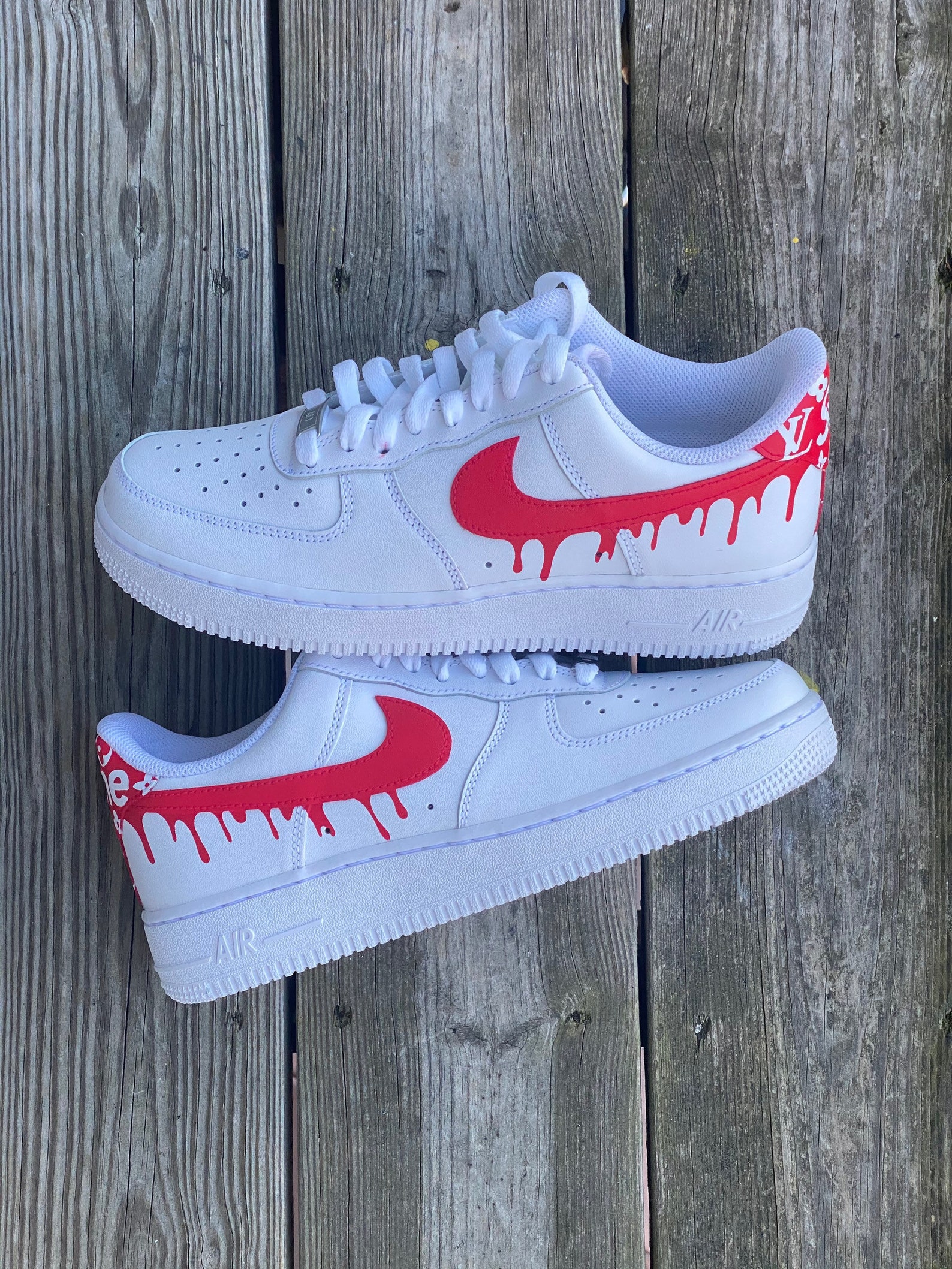 Nike Air Force 1 Louis Vuitton Red all sizes | Etsy