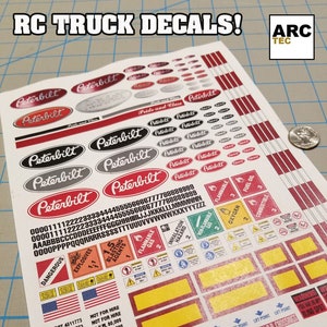 RC Semi Truck Decals (Set-P) 1/12, 1/14, 1/16 Scale