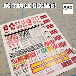 RC Semi Truck Decals (Set-K) 1/12, 1/14, 1/16 Scale