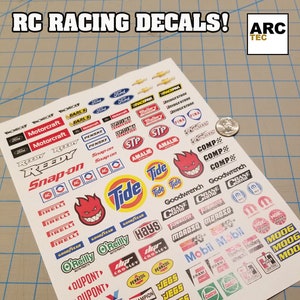 RC Racing Decals (Set-02) for 1/10, 1/12 Scale Vehicles