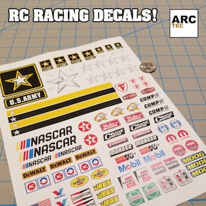 RC Racing Decals (Set-06) for 1/10, 1/12 Scale Vehicles