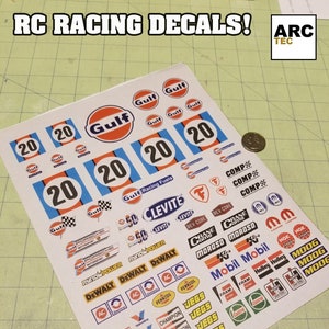 RC Racing Decals (Set-10) for 1/10, 1/12 Scale Vehicles