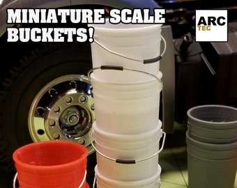 Set of Four (4) 1/10 Scale Buckets for your Diorama!