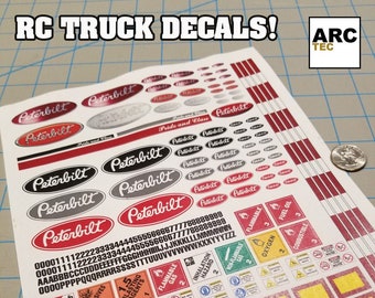 RC Semi Truck Decals (Set-P) 1/12, 1/14, 1/16 Scale