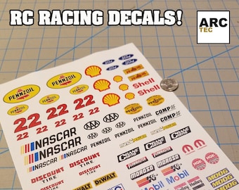 RC Racing Decals (Set-11) for 1/10, 1/12 Scale Vehicles
