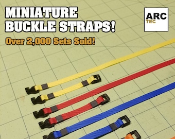 Miniature Cargo Buckle Straps: 1/10 & 1/14 Scale RC - Set of 4