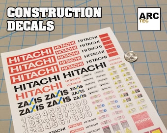 RC Construction (Set-H) Decals 1/12, 1/14, 1/16 Scale