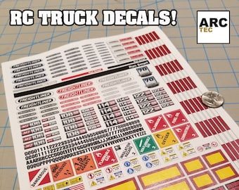 RC Semi Truck Decals (Set-FL) 1/12, 1/14, 1/16 Scale