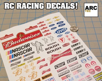 Decalcomanie RC Racing (Set-04) per veicoli in scala 1/10, 1/12