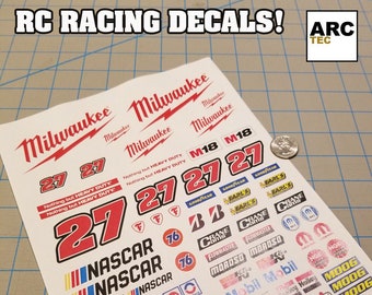 RC Racing Decals (Set-09) for 1/10, 1/12 Scale Vehicles