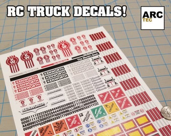 RC Semi Truck Decals (Set-K) 1/12, 1/14, 1/16 Scale