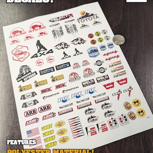 Crawler Decals (Set-03) for Radio Control or Diorama at 1/10, 1/12 Scale Vehicles