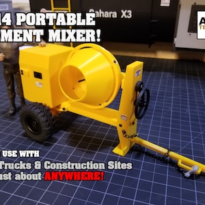 Miniatura de hormigonera portátil a escala 1/14