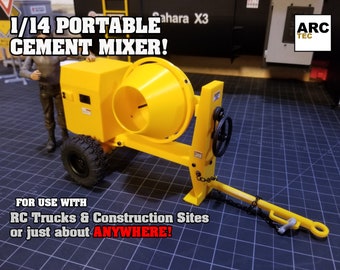 Miniature Portable Cement Mixer Tag Along at 1/14 Scale