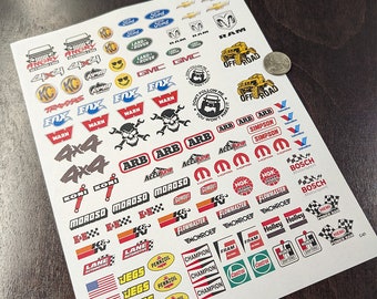 Crawler Decals (Set-01) for Radio Control or Diorama at 1/10, 1/12 Scale Vehicles