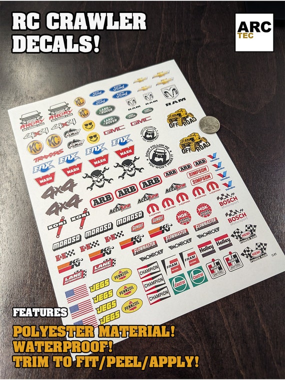 Crawler Decals (set-01) for Radio Control or Diorama at 1/10, 1/12