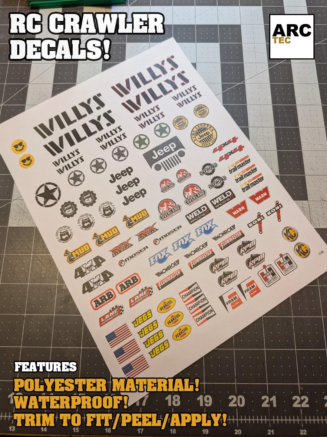 Printable Remote Control Crawler Signs Crawler Decals (set-05) for Radio Control or Diorama at 1/10, 1/12 ...