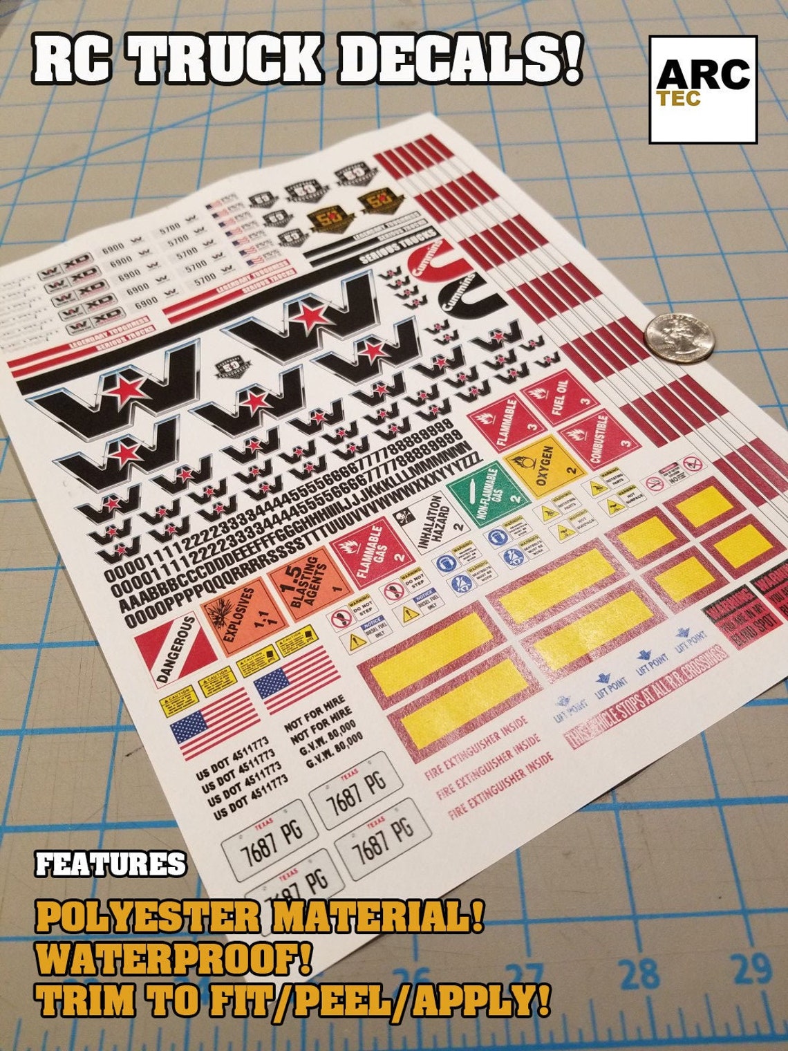 Western Star Semi Truck RC Decals 1/12 1/14 1/16 Scale - Etsy