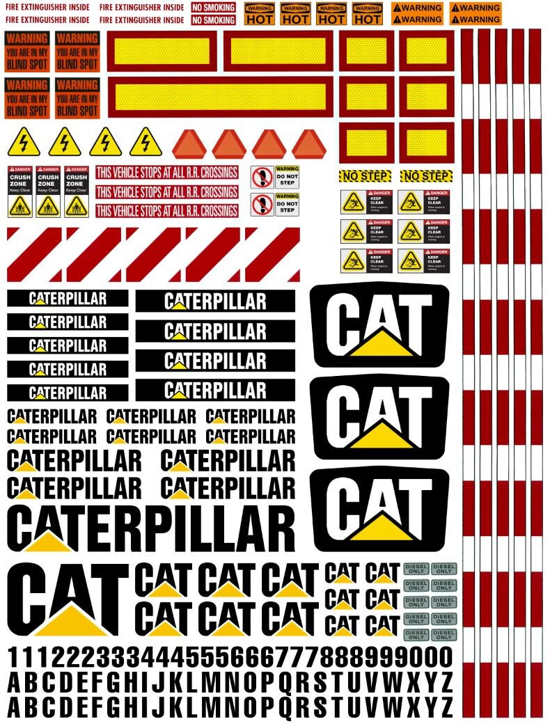 RC Caterpillar Construction Decals 1/12 1/14 1/16 Scale Etsy UK