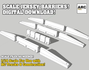 Scale Jersey Vehicle Barriers for 3D Printing - Digital Download