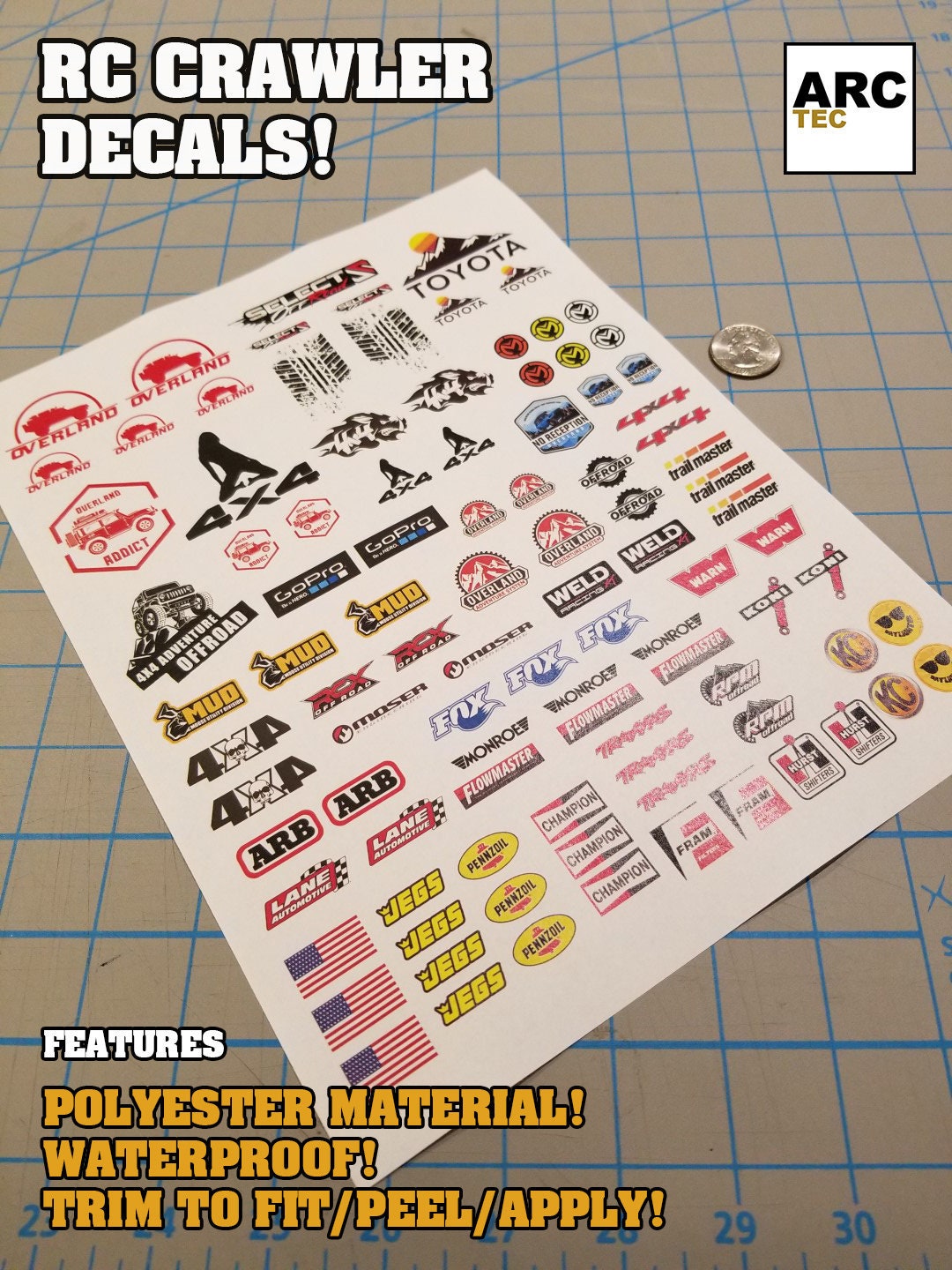 10th Scale Number Sheet Style-1 (White) - Truline Graphics - RC Racing  Decals Grills and Numbers