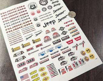 Crawler Decals (Set-04) for Radio Control or Diorama at 1/10, 1/12 Scale Vehicles