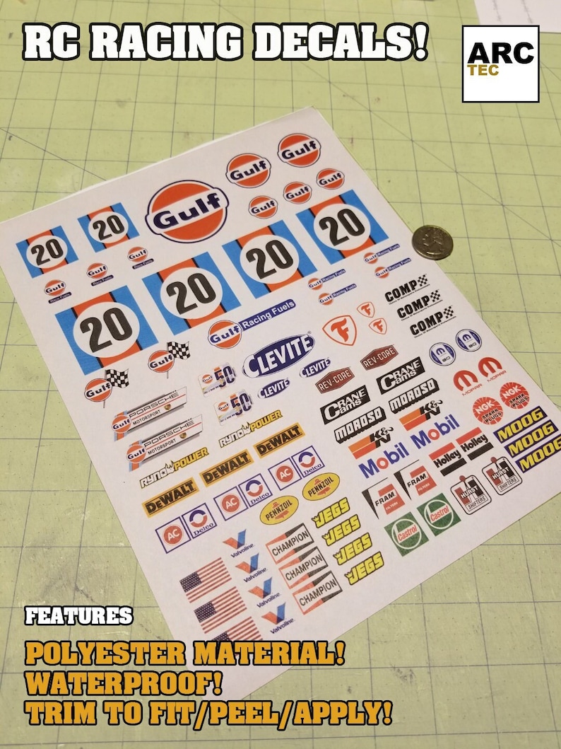 RC Racing Decals set10 for 1/10 1/12 Scale Vehicles Etsy