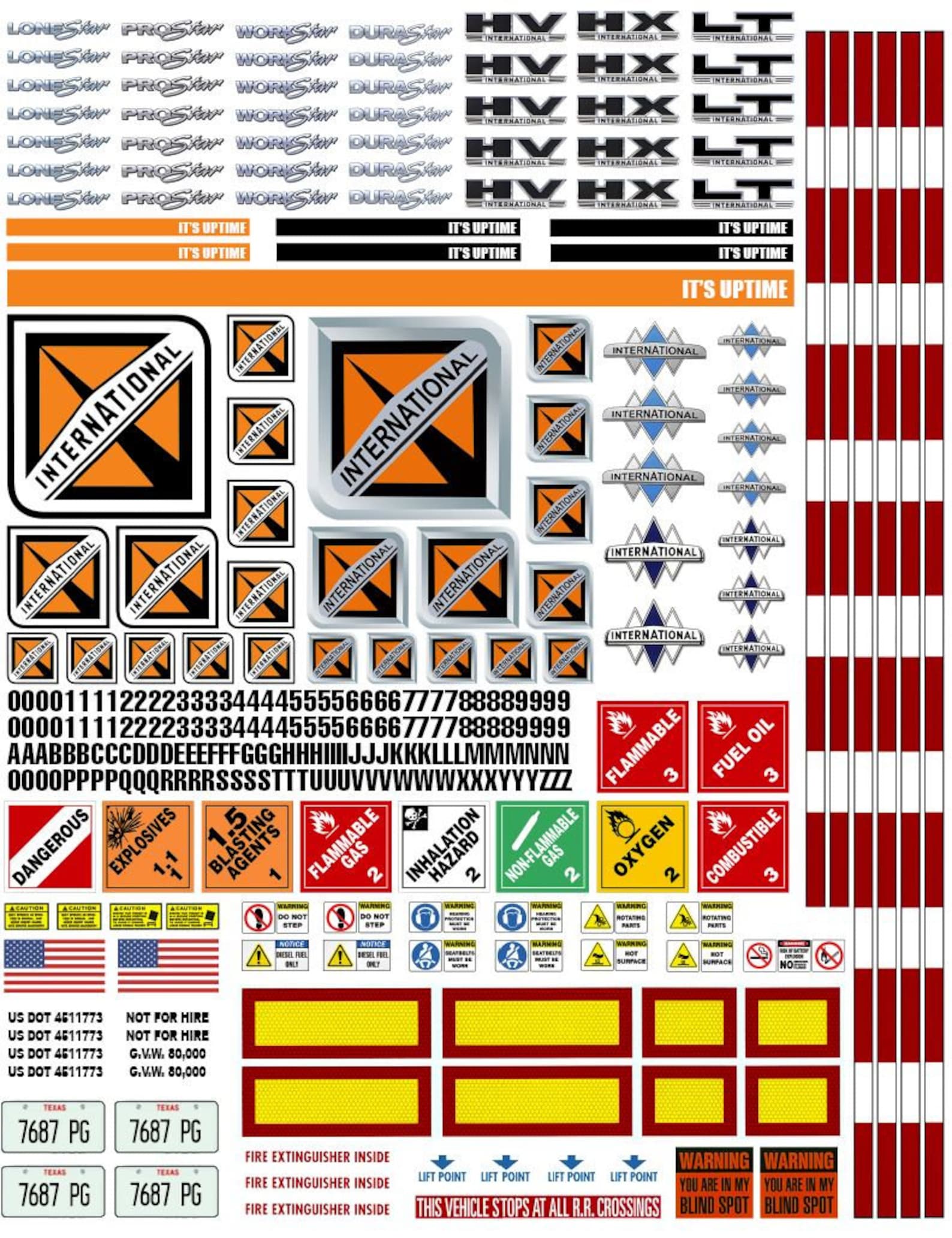 International Semi Truck RC Decals 1/12 1/14 1/16 Scale Etsy