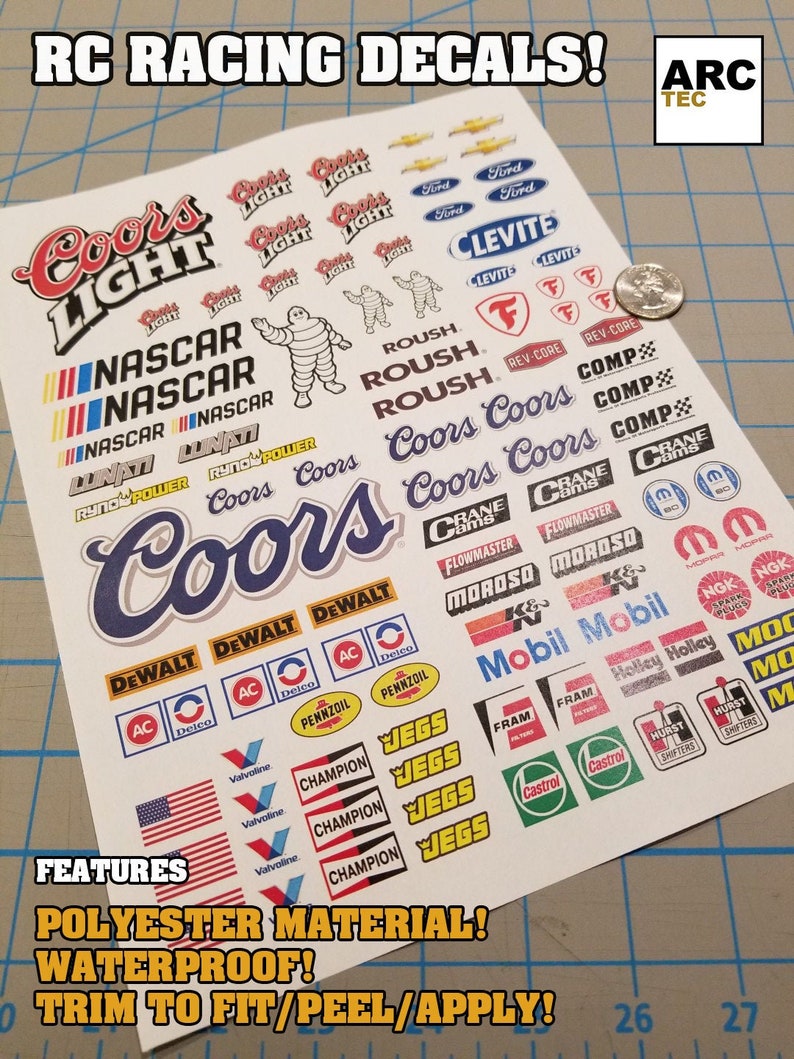 RC Racing Decals set-03 for 1/10 1/12 Scale Vehicles - Etsy