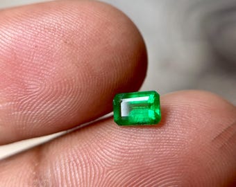 Natural Emerald Gemstone • 0.55 Carat Octagon Cut Loose Stone