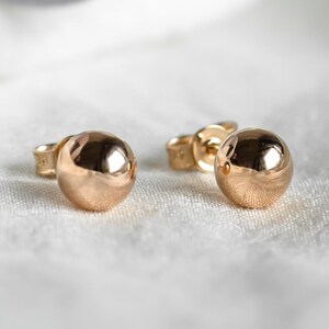 14K Gold ball earrings, Solid gold stud earrings, Tiny solid gold earrings 6mm