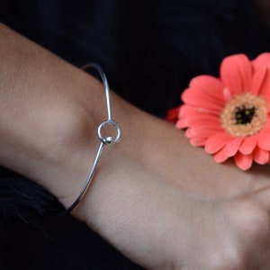 Solid gold bracelet, Sterling silver open cuff bracelet, Bracelet femme