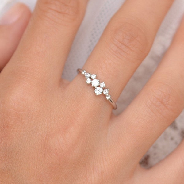 Tiny Diamond Ring Etsy