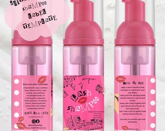 Editable Lash Shampoo Bottle Label Template mean girls theme