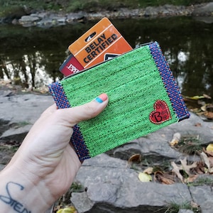Rope Mini Zip Wallet, Upcycled Wallet, Coin Purse, Card Wallet, Mini Wallet, pequeña bolsa con cremallera