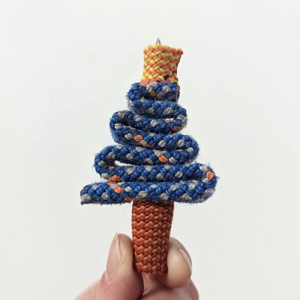 Blue rock climbing Rope tree ornament