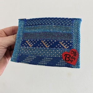 Cartera de cuerda azul, regalo de escalador de roca, billetera reciclada, billetera de tarjeta, mini billetera, billetera de cuerda de escalada retirada