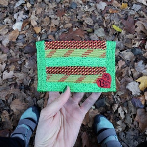 Rope Mini Zip Wallet, Upcycled Wallet, Coin Purse, Card Wallet, Mini Wallet, pequeña bolsa con cremallera