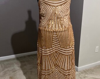 gold metallic dress plus size