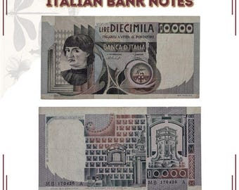 3 ヴィンテージ 1000 リラ紙幣 - イタリア銀行 - 1990 - Etsy 日本