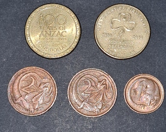 Juego de monedas australianas de colección: ANZAC, Guías y Platypus
