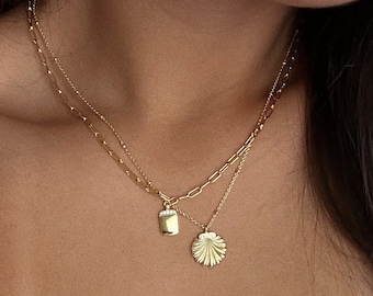 Gold Seashell Necklace, Dainty Gold Necklace, Sea Lover Necklace, Everyday Wear Necklace