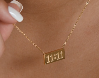 Gold 11:11 Necklace, Stainless Steel, Non Tarnish