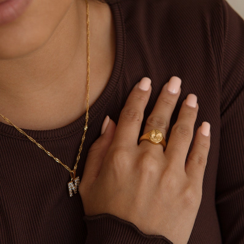 Gold Statement Ring, Tarnish Free Ring, Stainless Steel Ring, Chunky Butterfly Ring, Retro Style Ring, Water Resistant, Vintage Style Ring image 5