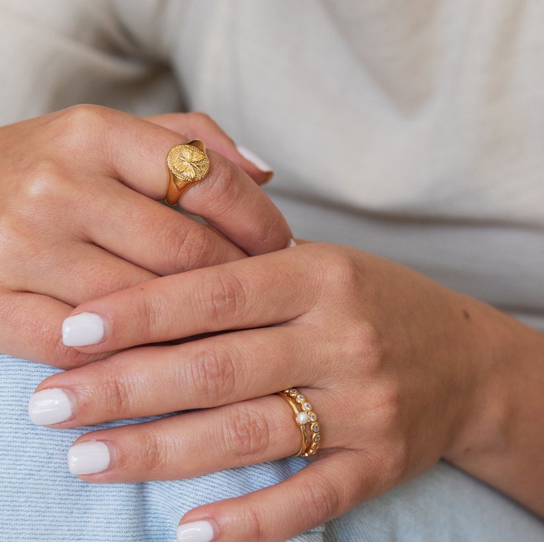 Gold Statement Ring, Tarnish Free Ring, Stainless Steel Ring, Chunky Butterfly Ring, Retro Style Ring, Water Resistant, Vintage Style Ring image 2