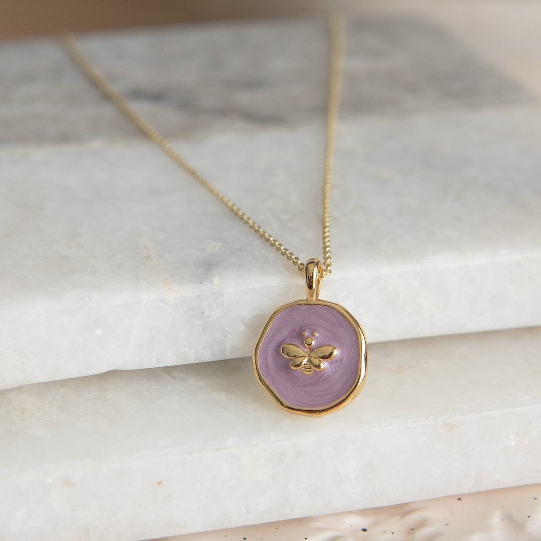 Golden Honeybee Pendant Necklace main image 1