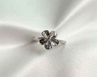 Silver Flower Ring, 925 Sterling Silver, Plumeria Ring, Tarnish Resistant Ring, Water Resistant Ring, Flower Jewelry, Silver Ring