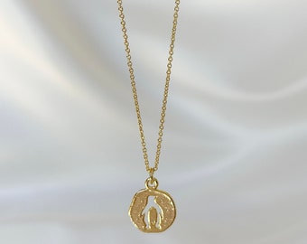 Penguin Necklace, Gold Chain Necklace For Women, Dainty Gold Necklace, Penguin Charm Jewelry, Animal Themed Jewelry, Gifts For Her